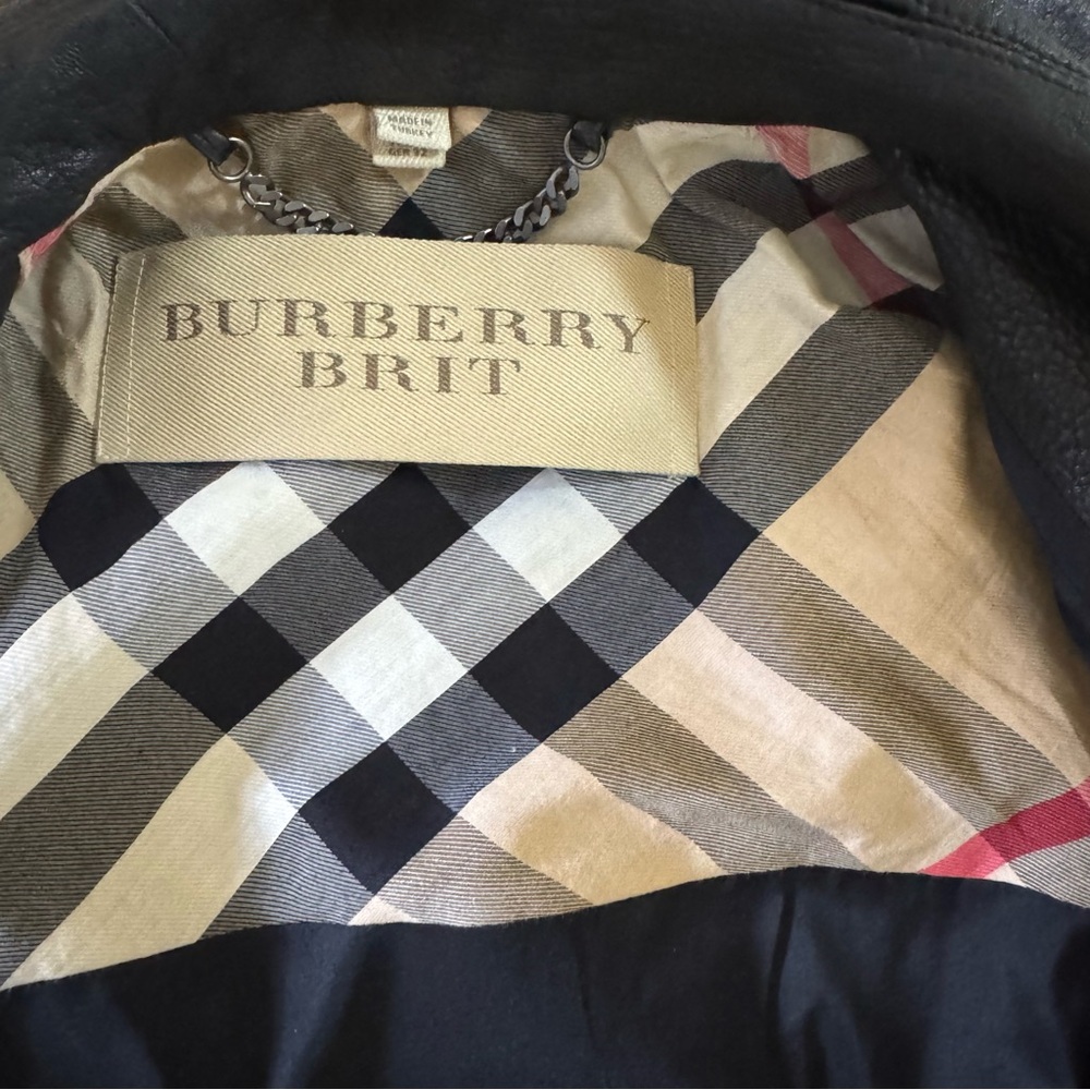 Burberry Black Lamb Leather Double-Breasted Trench Coat Size 2US - Picture 2 of 13